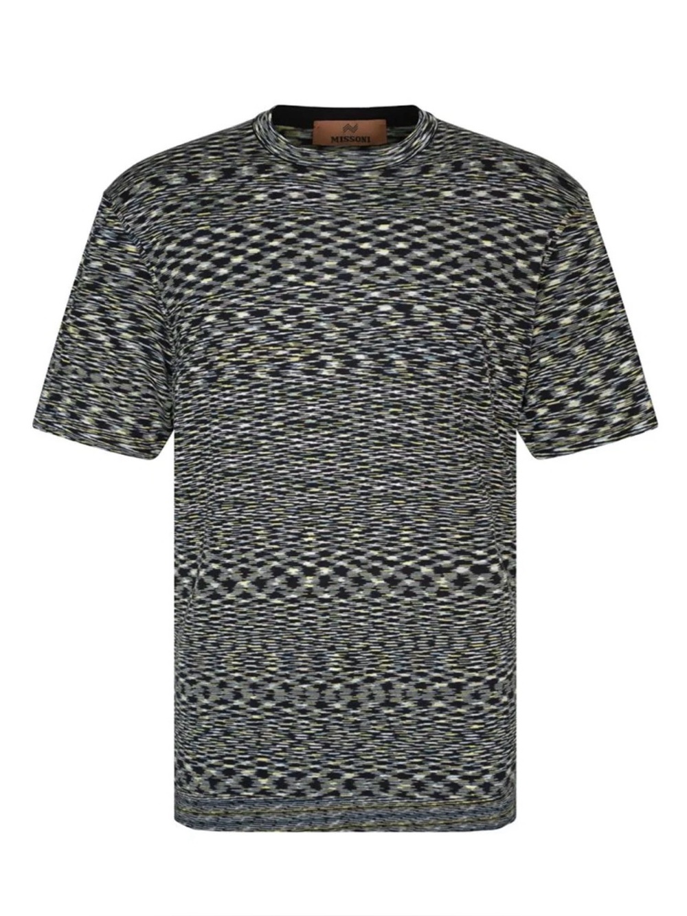 Missoni Black, Gray & Yellow Patterned Short Sleeve Knit Tee